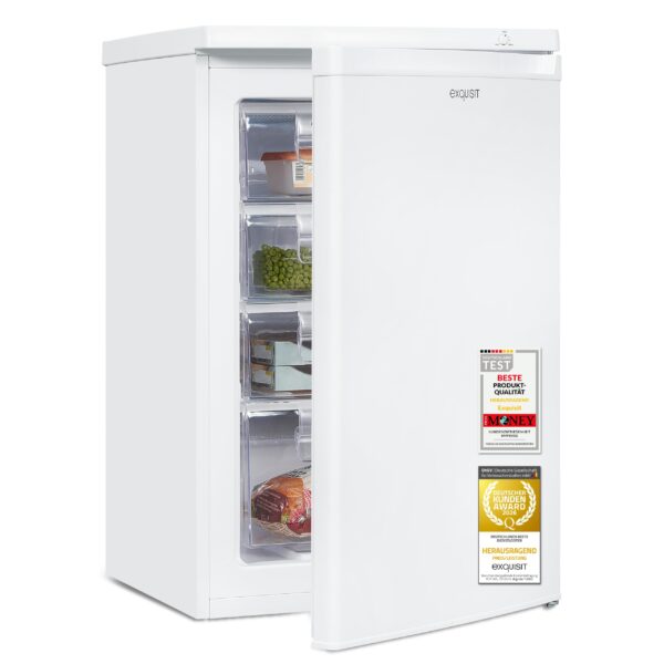 Exquisit GS512-040E Gefrierschrank 91 l – Kompakter Tiefkühlschrank mit 4-Sterne-Fach