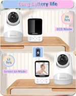 HelloBaby Babyphone mit Kamera – 29h Akkulaufzeit, Pan-Tilt 318°, Infrarot-Nachtsicht – Bild 3