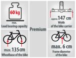 EUFAB 12011LAS Fahrradträger für Anhängerkupplung – 2 E-Bikes, 60 kg, TÜV-geprüft – Bild 6