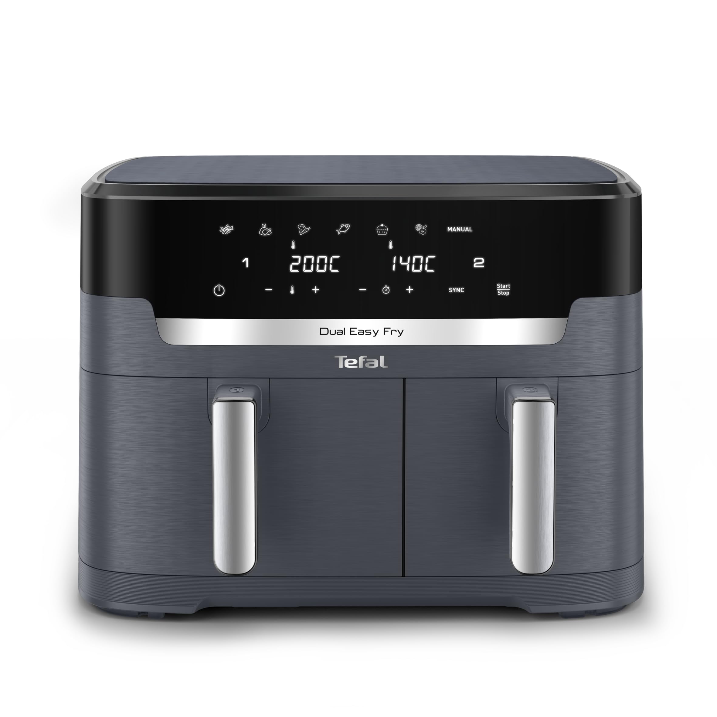 71Q7PW1yhIL._SY2362_.jpg Tefal Dual Easy Fry XXL 11L Doppelkammer-Heissluftfritteuse – 2 Schubladen, 7 Programme, Extra-Crisp – Bild 1