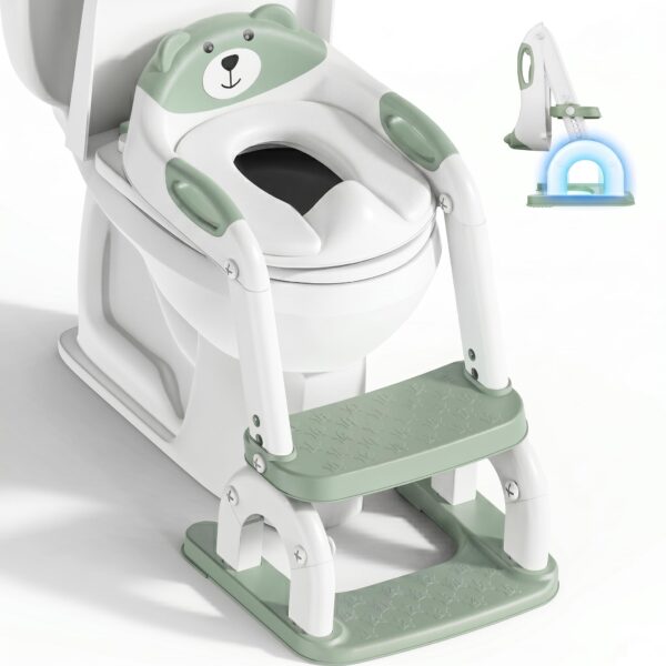 KYYOKE Toilettensitz Kinder mit Treppe – 2-in-1 Toilettentrainer höhenverstellbar für Jungen & Mädchen