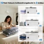 Mapambo Vakuumbeutel Set 15-tlg. mit Elektrischer Pumpe 60000Pa – Platzsparend für Reisen – Bild 8