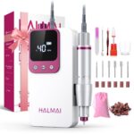 HALMAI HMC320 Elektrischer Nagelfräser 40.000 RPM – Kabelloses Nagelbohrer-Kit für Profis