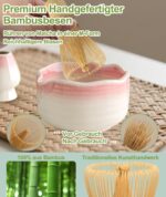 JBER Matcha Set 7-teilig – Bambus Whisk & Keramikschale für authentische japanische Teezeremonie – Bild 4