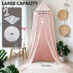 Ginkago Betthimmel 280 cm Baldachin Baumwolle – Prinzessin Kinderzimmer Blassrosa – Bild 3