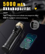 HOTLIGH LED Werkstattlampe 1200 Lumen – 360° drehbar mit 5000 mAh Akku & Powerbank – Bild 3