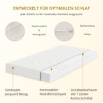 NAPSIE 7-Zonen Kaltschaummatratze 90x200 cm H3 – Ergonomische Unterstützung mit abnehmbarem Bezug – Bild 7