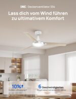 DREO Deckenventilator 132 cm mit LED-Licht & Alexa – 6-stufig dimmbar, DC-Motor, Fernbedienung – Bild 2