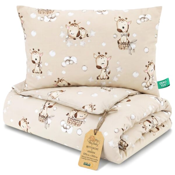 Totsy Baby Kinderbettdecke 100x135 cm mit Kissen – Baumwolle ohne Bezug