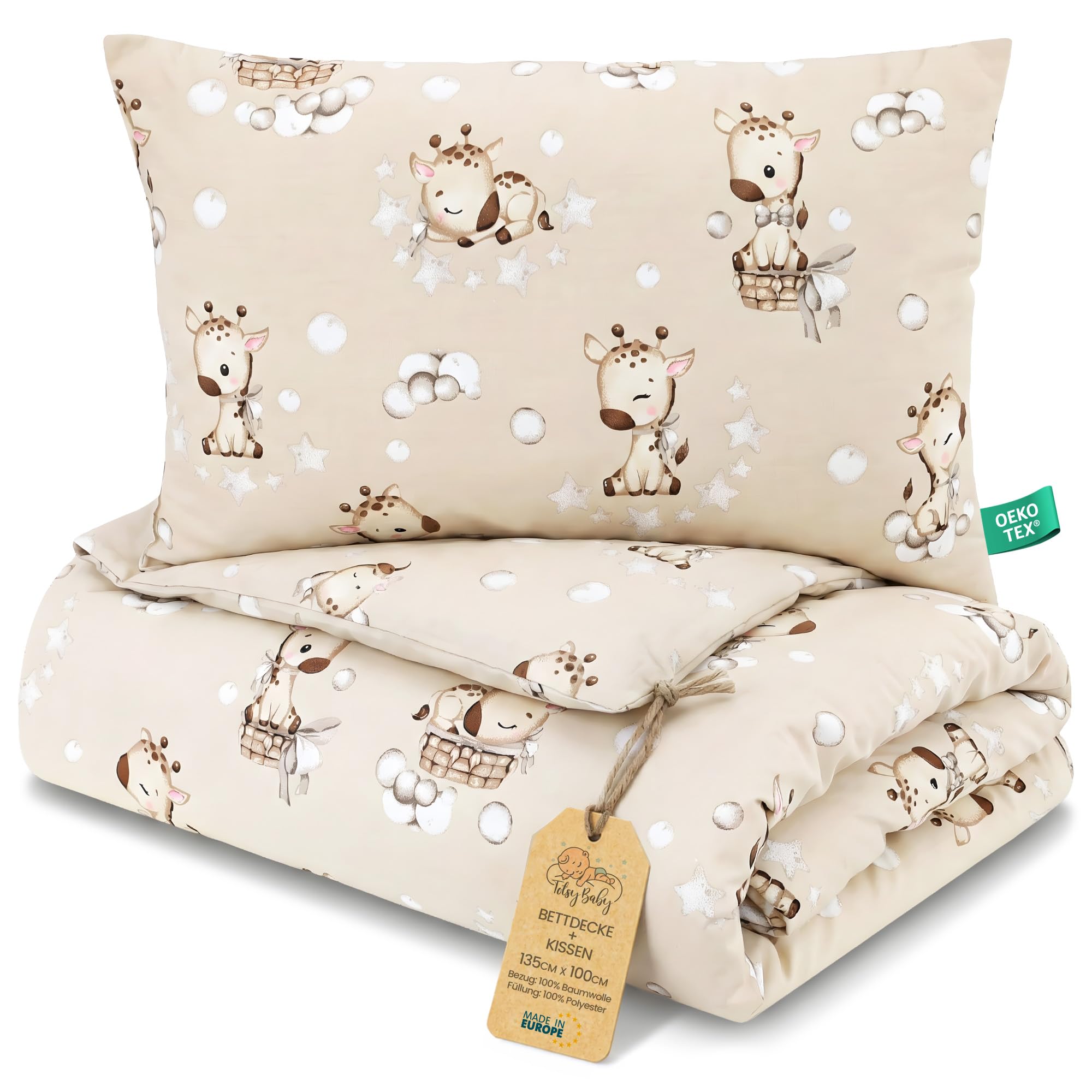 71QXRVhMFEL._SY2000_.jpg Totsy Baby Kinderbettdecke 100x135 cm mit Kissen – Baumwolle ohne Bezug – Bild 1
