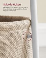VASAGLE LILEA Beistelltisch rund 45 cm mit Stoffkorb – moderner Wohnzimmertisch – Bild 9