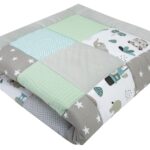Medi Partners Krabbeldecke 120x120 cm – Wattierte Spielmatte aus 100% Baumwolle für Babys