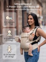 GROWNSY Babytrage mit Ein-Klick-Schnalle – Ergonomisch für Neugeborene bis Kleinkind (3-20kg) – Bild 9