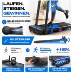 Sportstech sProRun Laufband klappbar – 12 km/h, 9% Steigung, bis 120 kg für Homeoffice – Bild 5