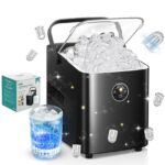 FOHERE Eiswürfelmaschine 14 kg/24h – Bullet Ice in 5 Min, 2 Grössen, Selbstreinigend