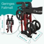 ELONEO Aluminium-Rollator faltbar mit Sitz – Leichtgewicht-Gehhilfe für mobile Senioren – Bild 8