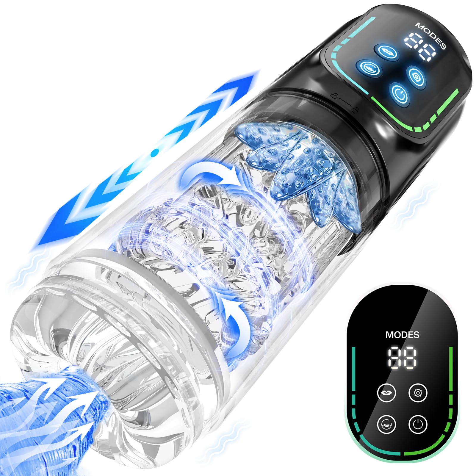 71R0E1lIL-L._SY1600_.jpg VIJISA Elektrischer Masturbator mit 7 Modi – Teleskop, Rotation & Saugfunktion für Männer – Bild 1
