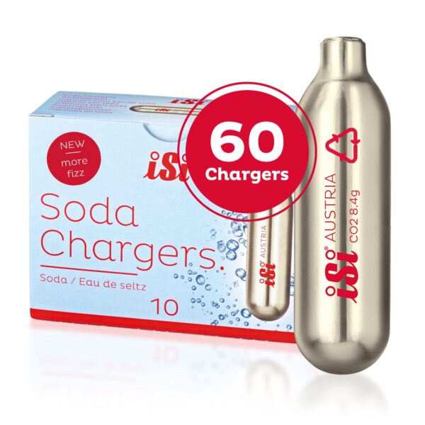 iSi CO2 Kapseln 8.4 g – 60er Pack Sodakapseln für Sodamaker & Siphon