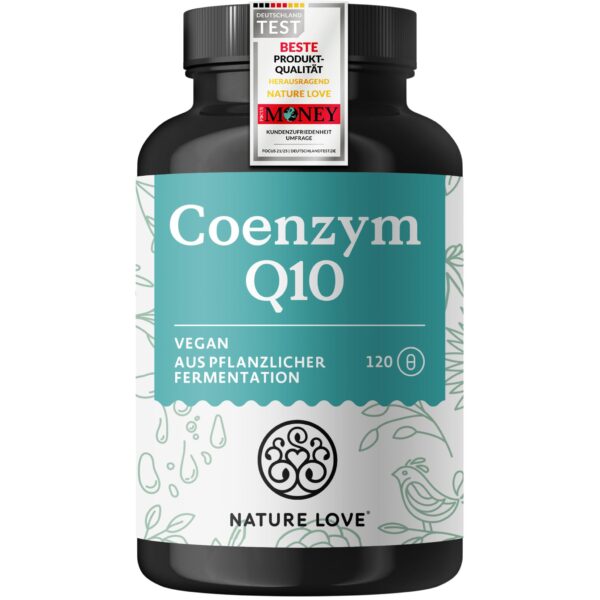 Nature Love Coenzym Q10 200mg – 120 vegane Kapseln aus Fermentation für 4 Monate