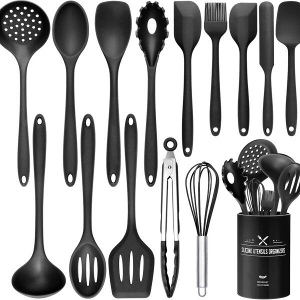 Wildone 15-teiliges Silikon-Küchenutensilien-Set – Hitzebeständig bis 230°C & Spülmaschinenfest