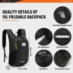 SKYSPER 10L Faltbarer Rucksack Ultraleicht – Kompakter Daypack für Wandern & Reisen – Bild 4