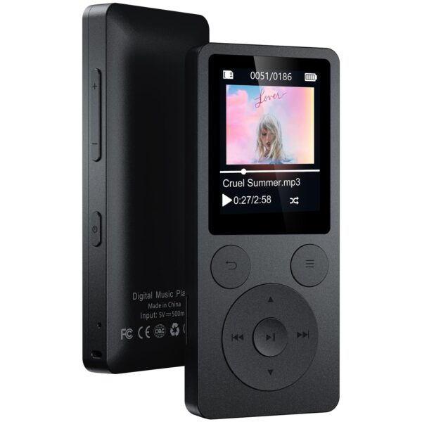 ODEJOI 64GB MP3-Player mit Bluetooth 5.3 – Physische Tasten, HiFi-Sound & 40h Laufzeit