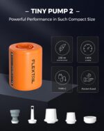 FLEXTAILGEAR Tiny PUMP 2 – Tragbare USB-Luftpumpe mit 5 Düsen für Luftmatratzen & Schwimmringe – Bild 2