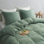Duvetnova Bettwäsche 135x200 4teilig – Premium-Mikrofaser mit Reissverschluss Salbeigrün – Bild 4