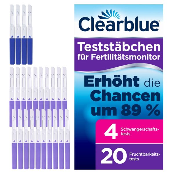 Clearblue Advanced Fertilitätsmonitor Nachfüllpack – 20 Fertilitäts- & 4 Schwangerschaftstests
