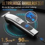 Ufree 7-in-1 Bartschneider & Haartrimmer – Profi Rasierset für Herren Silber – Bild 4