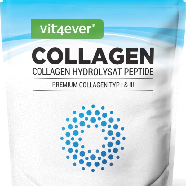 Vit4ever Collagen Pulver 1000 g – Bioaktives Kollagen Hydrolysat Typ 1 & 3