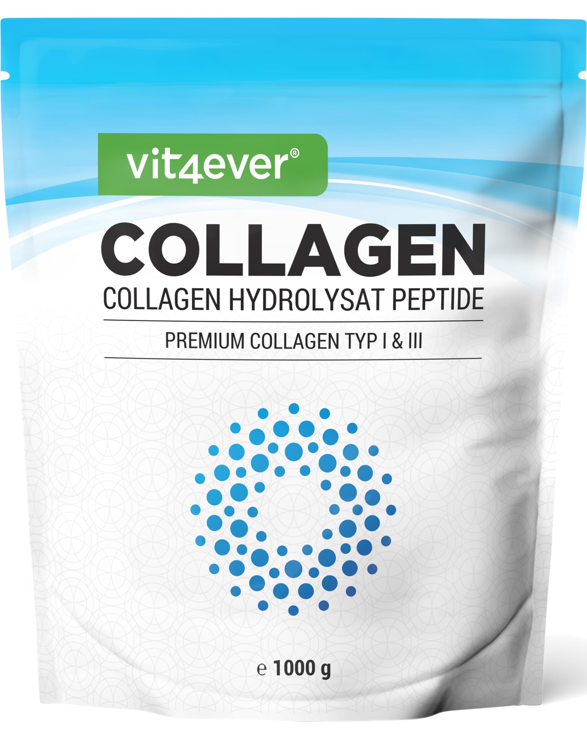 71RPrVoatoL._SY2560_.jpg Vit4ever Collagen Pulver 1000 g – Bioaktives Kollagen Hydrolysat Typ 1 & 3 – Bild 1