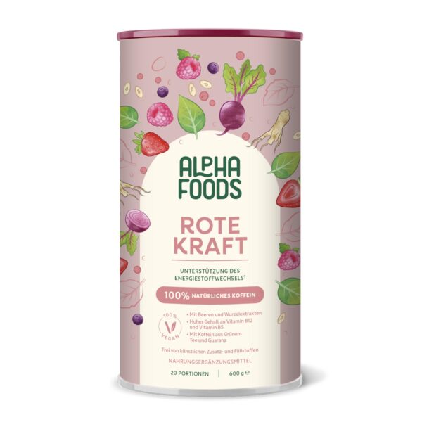 Rote Kraft 2.0 Energy Elixier 600g – Natürliches Energie Smoothie Pulver von Alpha Foods