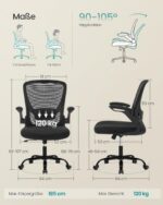 SONGMICS Ergonomischer Bürostuhl mit Mesh, Lenden- & Kopfstütze – Premium Drehstuhl für konzentriertes Arbeiten – Bild 3