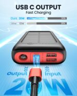 JIGA Solar Powerbank 27000mAh mit 22,5W PD – Schnellladegerät für Outdoor & Reisen – Bild 3
