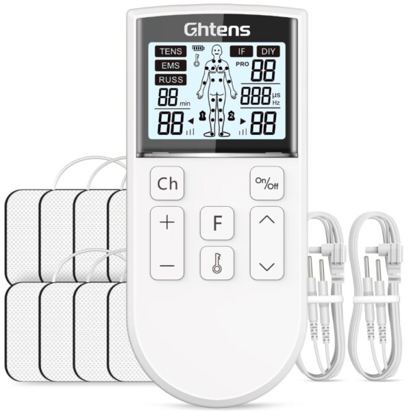GHTENS 5-in-1 TENS/EMS Gerät mit 80 Programmen – Elektrische Nervenstimulation für Schmerzlinderung