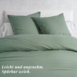 Duvetnova Bettwäsche 135x200 4teilig – Premium-Mikrofaser mit Reissverschluss Salbeigrün – Bild 3