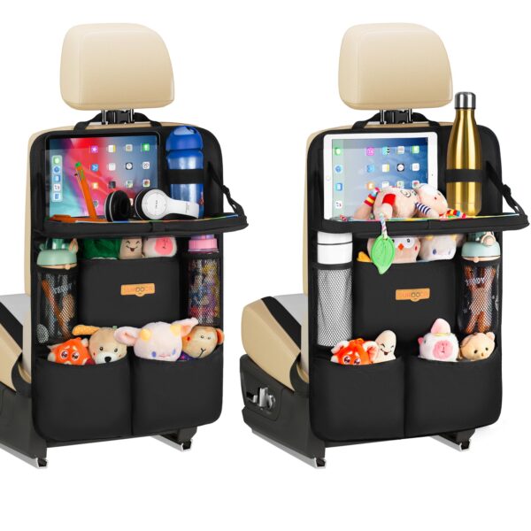 SURDOCA Auto Organizer Kinder mit Klapptisch – Rücksitz Organizer für Reisen