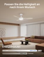DREO Deckenventilator 132 cm mit LED-Licht & Alexa – 6-stufig dimmbar, DC-Motor, Fernbedienung – Bild 3