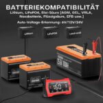 Haisito 16A Intelligentes Autobatterieladegerät – 6V/12V/24V für Blei-Säure & LiFePO4 – Bild 2