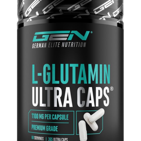L-Glutamin Ultra Caps 365 Kapseln – 6600 mg Tagesportion hochdosiert für Sportler