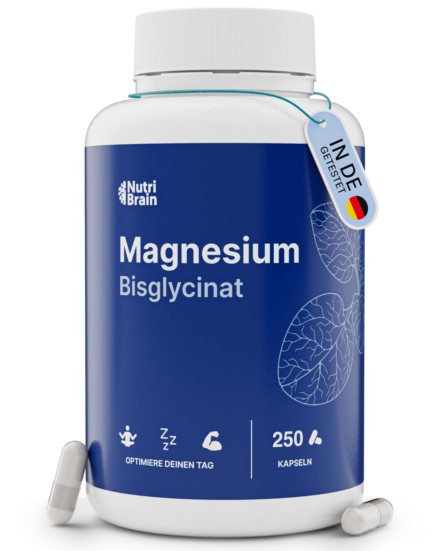 71S4pCmNKbL._SY2250_.jpg Magnesiumbisglycinat 2000 mg – 250 Kapseln hochdosiert für Schlaf & Energie – Bild 1