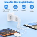 Essri 65W 6-Port USB-C Schnellladegerät – Multi-Adapter für iPhone, Samsung & Tablets – Bild 7