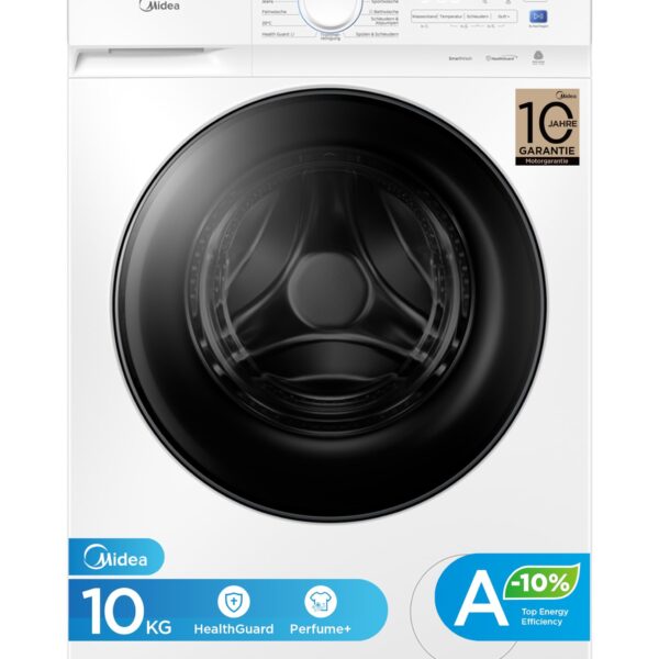 Midea V3 Waschmaschine 10 kg – A-10% Energieeffizienz mit Dampf & Tierhaarprogramm