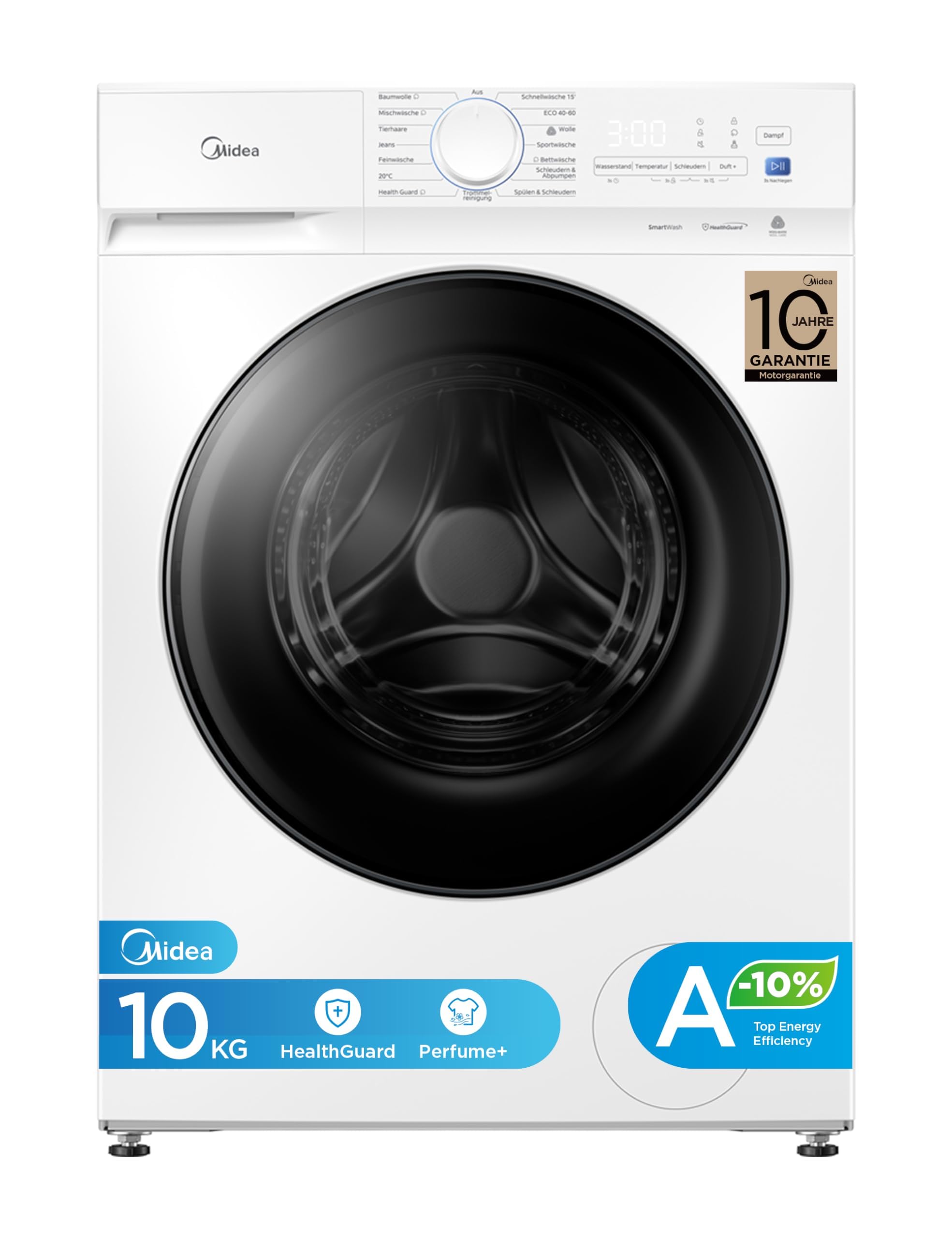 71SAFqgvIGL._SY2560_.jpg Midea V3 Waschmaschine 10 kg – A-10% Energieeffizienz mit Dampf & Tierhaarprogramm – Bild 1