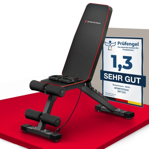 Sportstech BRT250 Hantelbank – 7in1 Multifunktional bis 300 kg für effektives Heimtraining