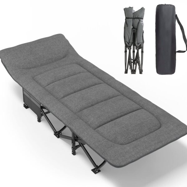 ATORPOK SHOP Campingbett klappbar bis 200 kg – Feldbett mit Kissen für Camping & Outdoor