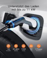 tomons Typ 2 Ladekabel 11 kW 5 m – Schnellladen für alle EV & PHEV mit Tragetasche – Bild 2