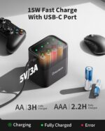 Dracutum Wiederaufladbare Lithium Batterien Set – 8er Pack (4 AA & 4 AAA) mit Ladegerät – Bild 4