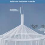 Moskitonetz 10,5 x 2,3 m mit Klebehaken – Vollständig geschlossener Mückenschutz für Reisen & Zuhause – Bild 3